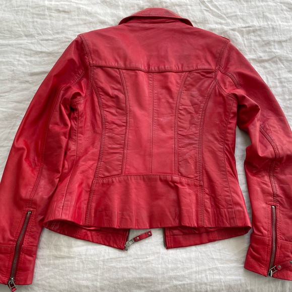 Unicorn London red leather moto style jacket - Picture 3 of 6
